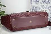 DIOR LARGE LADY BAG LAMBSKIN BURGUNDY M0566 32 CM - 4