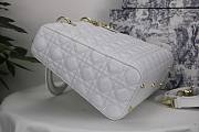 DIOR LARGE LADY BAG LAMBSKIN WHITE M0566 32 CM - 6
