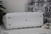 DIOR LARGE LADY BAG LAMBSKIN WHITE M0566 32 CM - 5