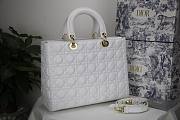 DIOR LARGE LADY BAG LAMBSKIN WHITE M0566 32 CM - 2