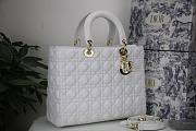 DIOR LARGE LADY BAG LAMBSKIN WHITE M0566 32 CM - 1