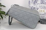 DIOR LARGE LADY BAG ULTRAMATTE CALFSKIN GRAY M0566 32 CM - 5