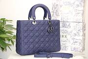 DIOR LARGE LADY BAG ULTRAMATTE CALFSKIN DENIM M0566 32 CM - 1