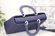 DIOR LARGE LADY BAG ULTRAMATTE CALFSKIN DENIM M0566 32 CM - 3