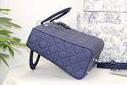 DIOR LARGE LADY BAG ULTRAMATTE CALFSKIN DENIM M0566 32 CM - 5