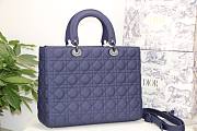 DIOR LARGE LADY BAG ULTRAMATTE CALFSKIN DENIM M0566 32 CM - 6