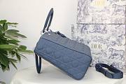 DIOR LARGE LADY BAG ULTRAMATTE CALFSKIN CLOUD BLUE M0566 32 CM - 5
