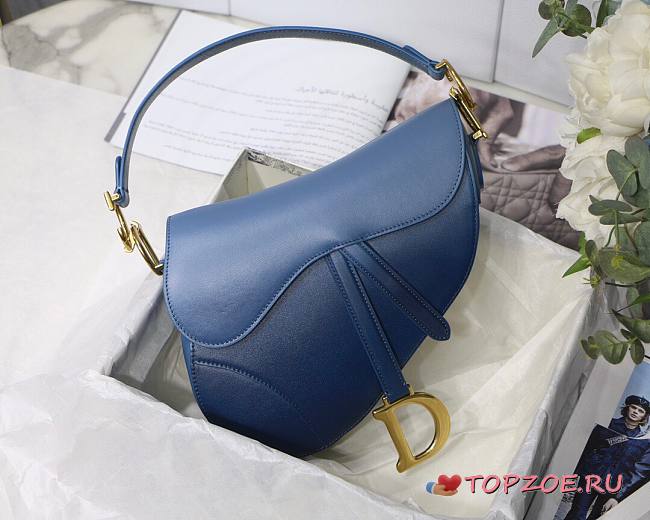 DIOR SADDLE BAG INDIGO BLUE GRADIENT M0446 SIZE 25.5 CM - 1