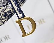 DIOR SADDLE BAG BLUE TOILE DE JOUY EMBROIDERY M0446 SIZE 25.5 CM - 6