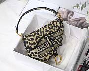 DIOR SADDLE BAG BEIGE MULTICOLOR MIZZA EMBROIDERY M0446 SIZE 25.5 CM - 1