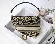 DIOR SADDLE BAG BEIGE MULTICOLOR MIZZA EMBROIDERY M0446 SIZE 25.5 CM - 3