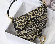 DIOR SADDLE BAG BEIGE MULTICOLOR MIZZA EMBROIDERY M0446 SIZE 25.5 CM - 2