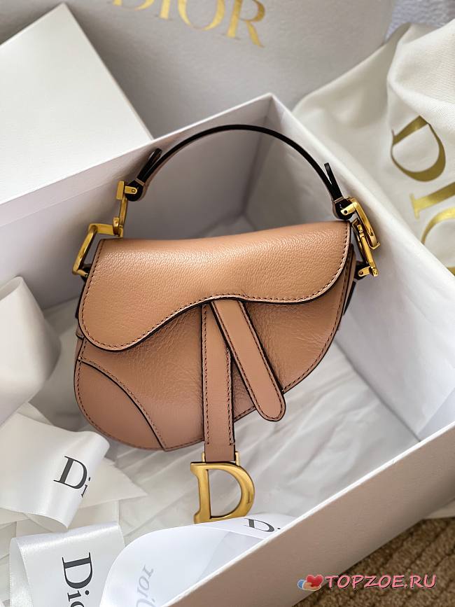DIOR MICRO SADDLE BAG ROSE PINK S5662 SIZE 12 CM - 1