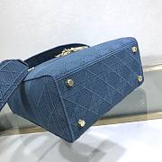 DIOR MEDIUM LADY D-LITE BAG DENIM BLUE M0565 SIZE 24 x 20 x 11 CM - 4