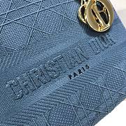 DIOR MEDIUM LADY D-LITE BAG DENIM BLUE M0565 SIZE 24 x 20 x 11 CM - 2