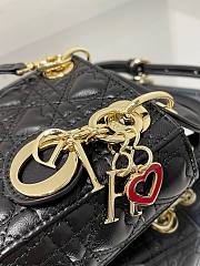 DIOR MICRO AMOUR MY ABCDIOR LADY BAG BLACK S0856 SIZE 12 CM - 5