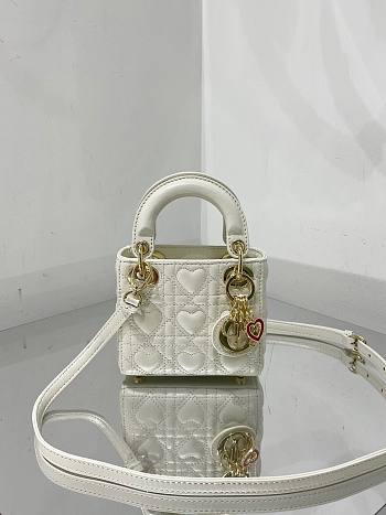 DIOR MICRO AMOUR MY ABCDIOR LADY BAG WHITE S0856 SIZE 12 CM
