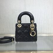 DIOR MICRO LADY BAG LAMBSKIN BLACK S0856 SIZE 12 CM - 1