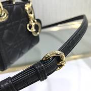 DIOR MICRO LADY BAG LAMBSKIN BLACK S0856 SIZE 12 CM - 2
