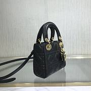DIOR MICRO LADY BAG LAMBSKIN BLACK S0856 SIZE 12 CM - 3