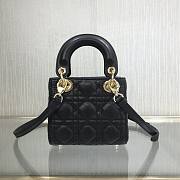 DIOR MICRO LADY BAG LAMBSKIN BLACK S0856 SIZE 12 CM - 4
