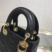 DIOR MICRO LADY BAG LAMBSKIN BLACK S0856 SIZE 12 CM - 5