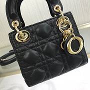 DIOR MICRO LADY BAG LAMBSKIN BLACK S0856 SIZE 12 CM - 6