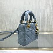 DIOR MICRO LADY BAG LAMBSKIN CLOUD BLUE S0856 SIZE 12 CM - 4