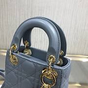 DIOR MICRO LADY BAG LAMBSKIN CLOUD BLUE S0856 SIZE 12 CM - 5