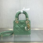 DIOR MICRO LADY BAG LAMBSKIN DARK MINT S0856 SIZE 12 CM - 1
