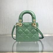 DIOR MICRO LADY BAG LAMBSKIN DARK MINT S0856 SIZE 12 CM - 2