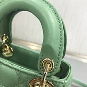 DIOR MICRO LADY BAG LAMBSKIN DARK MINT S0856 SIZE 12 CM - 3