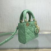 DIOR MICRO LADY BAG LAMBSKIN DARK MINT S0856 SIZE 12 CM - 5