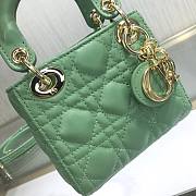 DIOR MICRO LADY BAG LAMBSKIN DARK MINT S0856 SIZE 12 CM - 6
