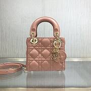 DIOR MICRO LADY BAG LAMBSKIN ROSE PINK S0856 SIZE 12 CM - 1