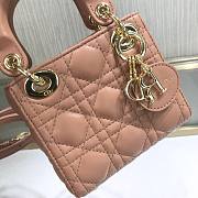 DIOR MICRO LADY BAG LAMBSKIN ROSE PINK S0856 SIZE 12 CM - 3