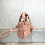 DIOR MICRO LADY BAG LAMBSKIN ROSE PINK S0856 SIZE 12 CM - 5