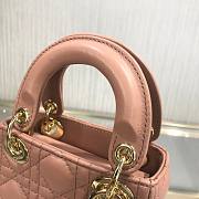 DIOR MICRO LADY BAG LAMBSKIN ROSE PINK S0856 SIZE 12 CM - 6