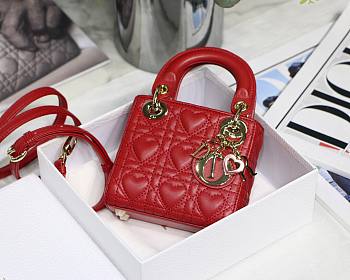DIOR MICRO AMOUR MY ABCDIOR LADY BAG RED S0856 SIZE 12 CM