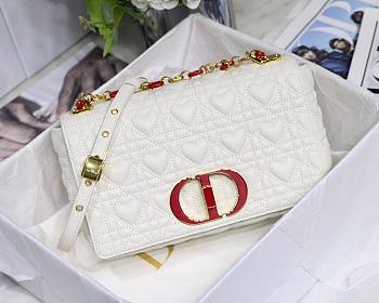 DIOR MEDIUM DIORAMOUR CARO BAG WHITE M9242 SIZE 25.5 CM