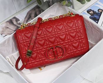 DIOR MEDIUM DIORAMOUR CARO BAG RED M9242 SIZE 25.5 CM