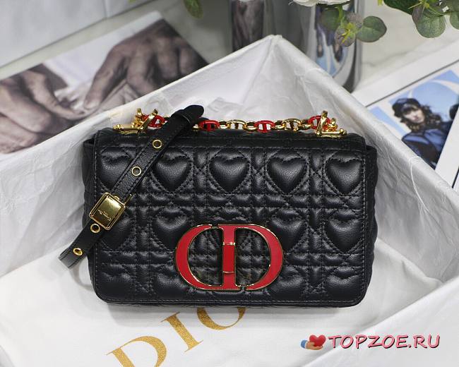 DIOR SMALL DIORAMOUR CARO BAG BLACK M9241 SIZE 20 CM - 1