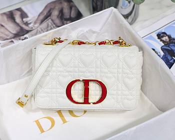 DIOR SMALL DIORAMOUR CARO BAG WHITE M9241 SIZE 20 CM