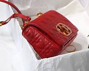 DIOR SMALL DIORAMOUR CARO BAG RED M9241 SIZE 20 CM - 3