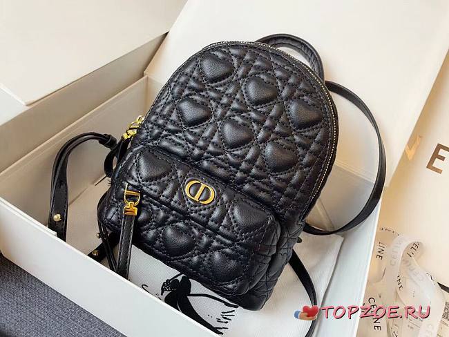 DIOR MINI DIORAMOUR BACKPACK BLACK M9222 SIZE 16 CM - 1
