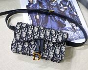 DIOR SADDLE BELT POUCH BLUE OBLIQUE JACQUARD S5619 SIZE 18 CM - 1