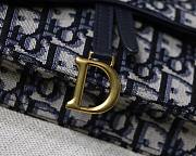 DIOR SADDLE BELT POUCH BLUE OBLIQUE JACQUARD S5619 SIZE 18 CM - 6