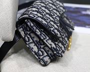 DIOR SADDLE BELT POUCH BLUE OBLIQUE JACQUARD S5619 SIZE 18 CM - 4