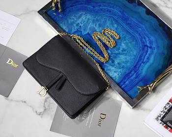 DIOR SADDLE POUCH BLACK S5620 SIZE 22 CM