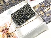 DIOR SADDLE POUCH BLUE OBLIQUE JACQUARD S5620 SIZE 22 CM - 1